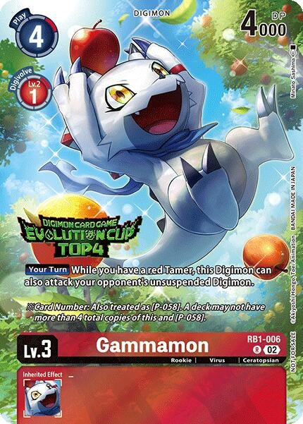 Gammamon - RB1-006 (2024 Evolution Cup Top 4) (1006) [RB-01] - Digimon Card Game Single