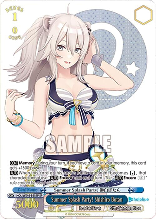 Summer Splash Party! Shishiro Botan (SP) (4445) [HOL] - Weiss Schwarz Single