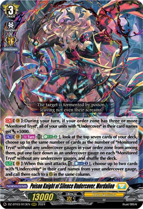 Poison Knight of Silence Undercover Mordalion (3013) [DZ-BT03] - Cardfight Vanguard Single
