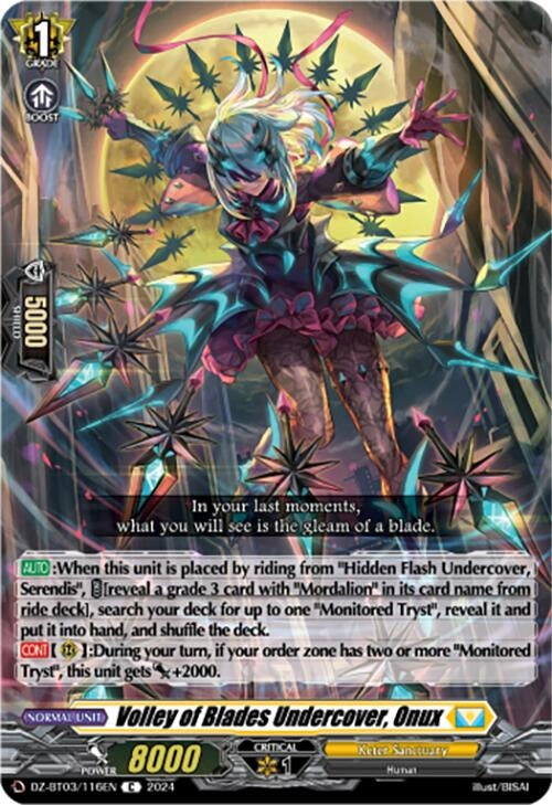 Volley of Blades Undercover Onux (3116) [DZ-BT03] - Cardfight Vanguard Single