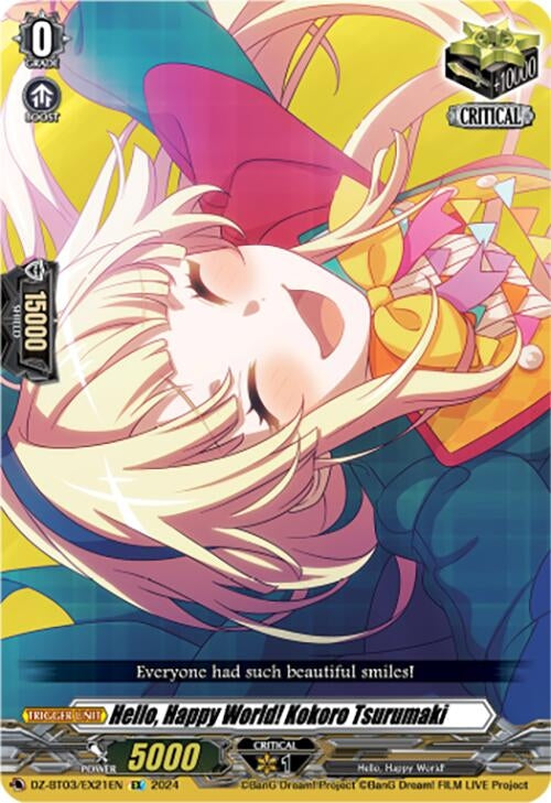 Hello Happy World! Kokoro Tsurumaki (EX) (321) [DZ-BT03] - Cardfight Vanguard Single