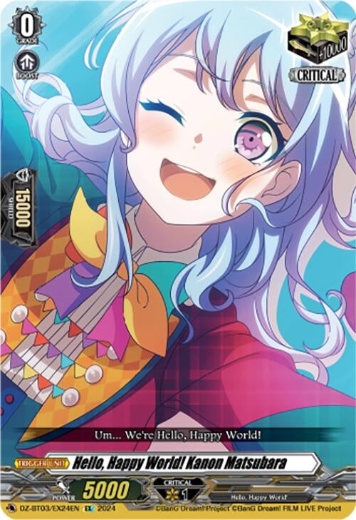Hello Happy World! Kanon Matsubara (EX) (324) [DZ-BT03] - Cardfight Vanguard Single