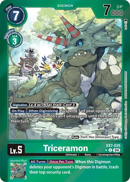 Triceramon (Foil) (7035) [EX07] - Digimon Card Game Single
