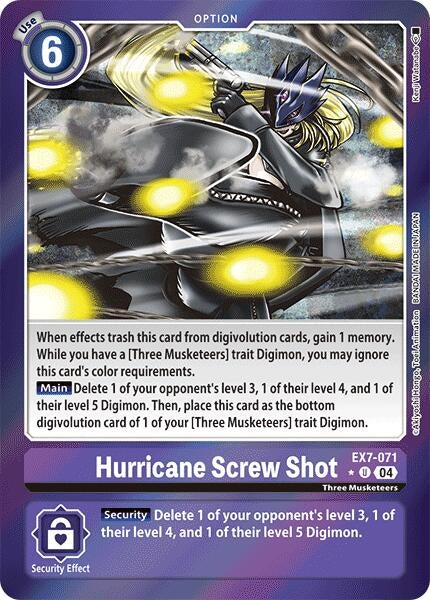 Hurricane Screw Shot (Foil) (7071) [EX07] - Digimon Card Game Single