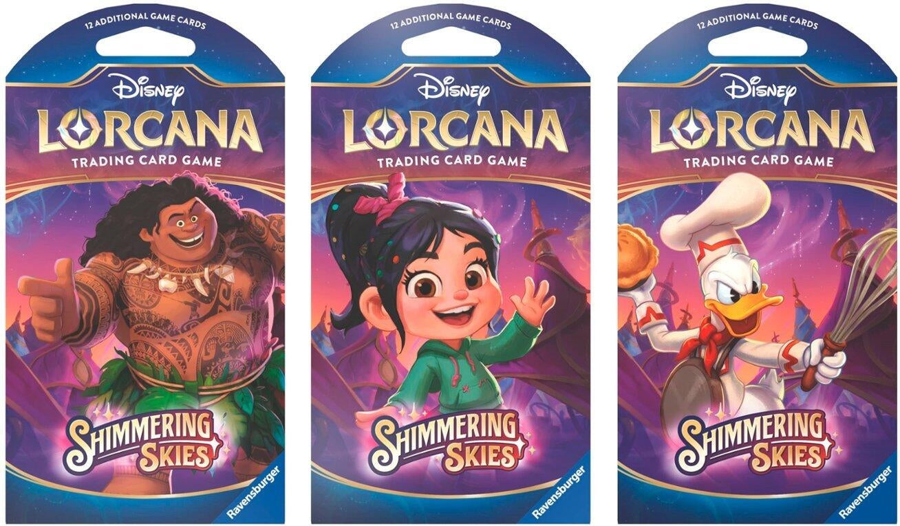 Disney Lorcana: Shimmering Skies Sleeved Booster Pack Art Bundle [Set of 3] (5) - Disney Lorcana Sealed