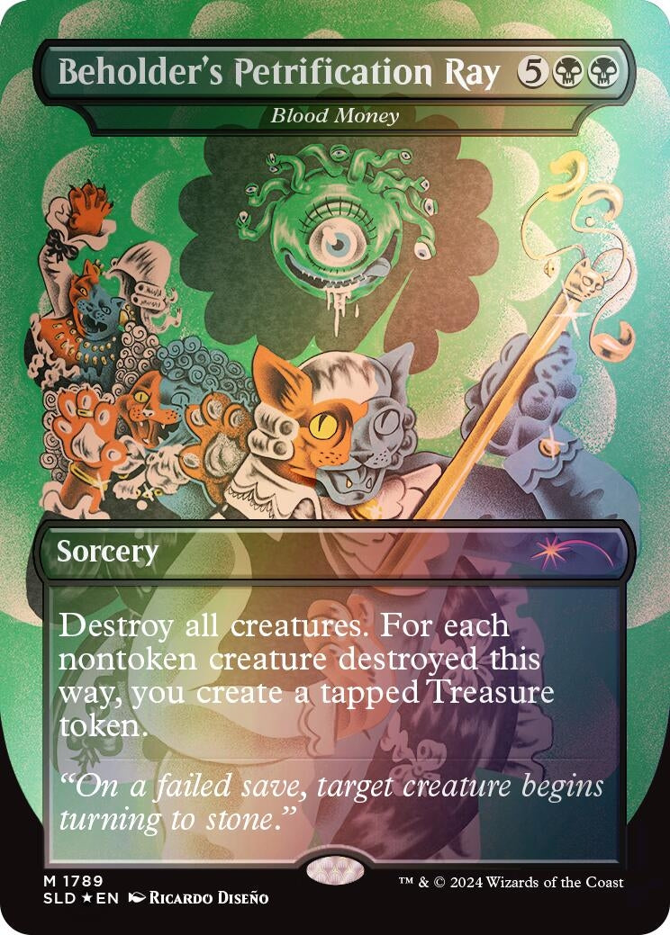 Beholder’s Petrification Ray - Blood Money (Rainbow Foil) (1789) [SLD] - MTG Single