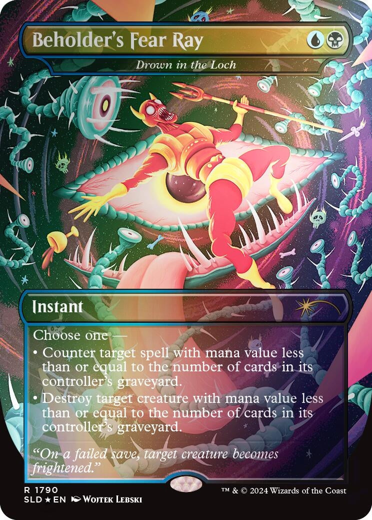 Beholder’s Fear Ray - Drown in the Loch (Rainbow Foil) (1790) [SLD] - MTG Single
