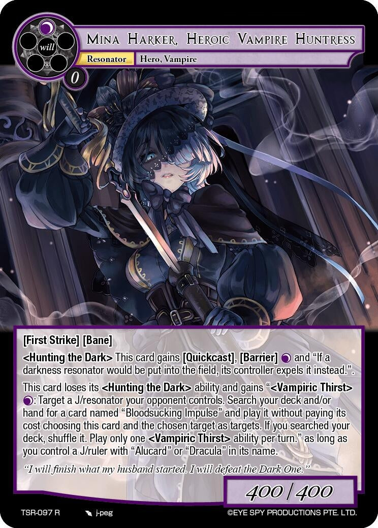 Mina Harker Heroic Vampire Huntress (97) [TSR] - Force of Will Single