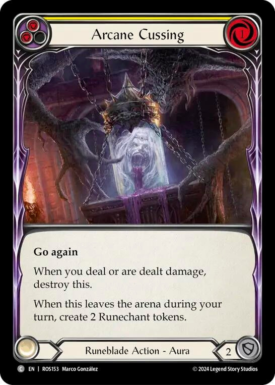 Arcane Cussing (Yellow) (153) [ROS] - Flesh and Blood TCG Single