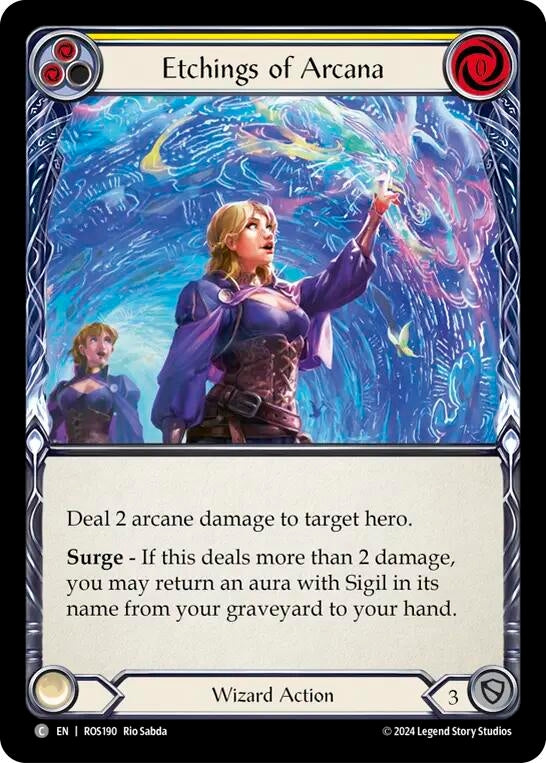 Etchings of Arcana (Yellow) (190) [ROS] - Flesh and Blood TCG Single
