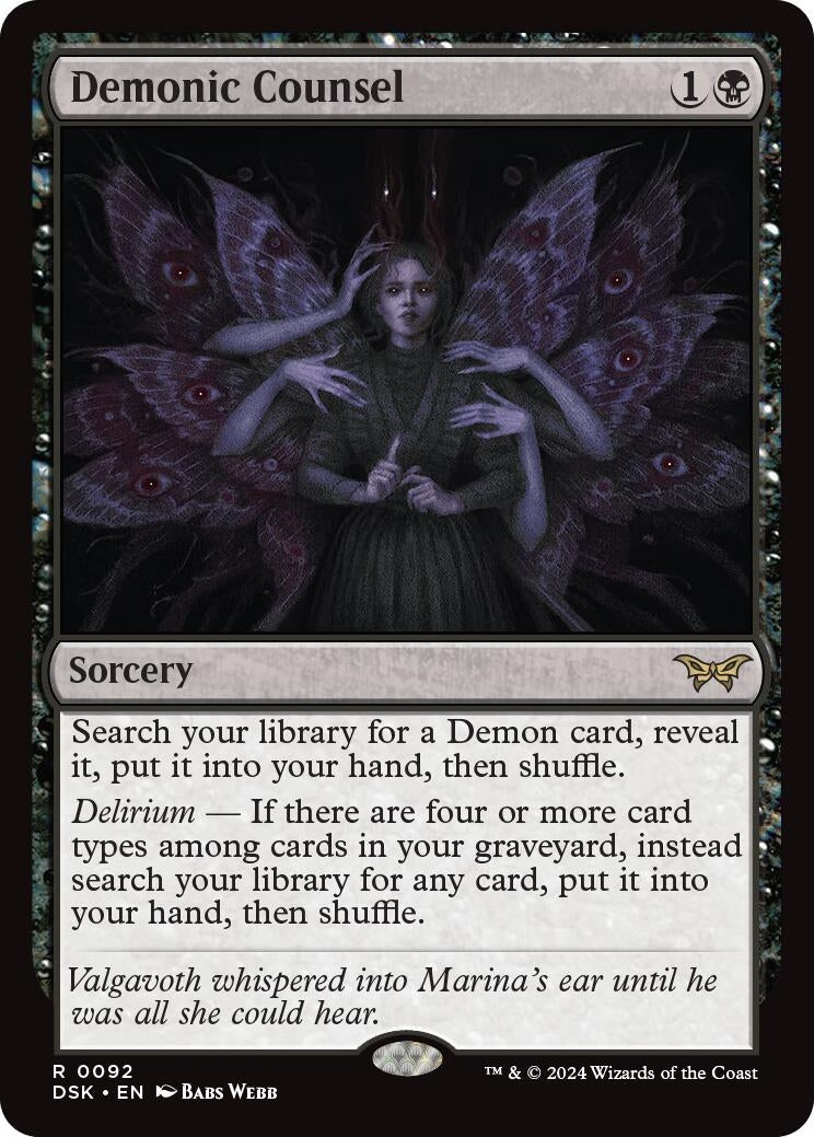 Demonic Counsel (92) [DSK] - MTG Single