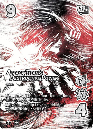 Attack Titan’s Destructive Power (Alternate Art) (Prerelease) (2445) [AOT1] - UniVersus Single