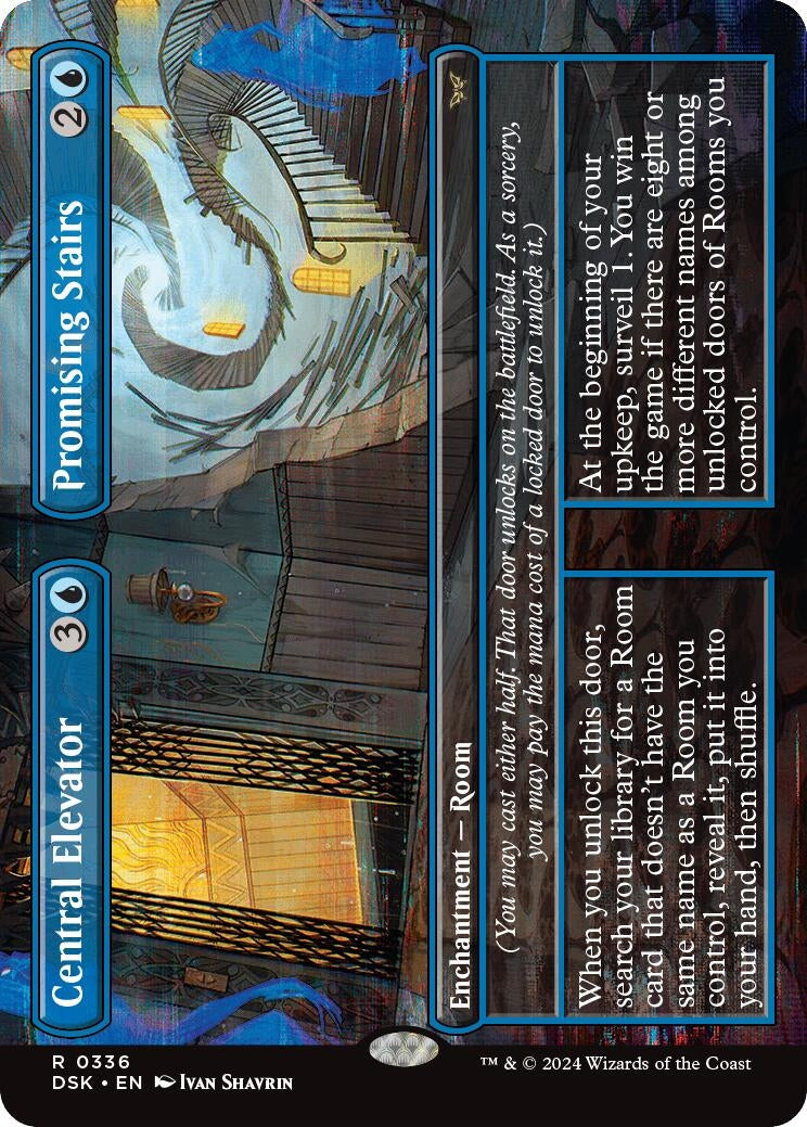 Central Elevator // Promising Stairs (Borderless) (336) [DSK] - MTG Single