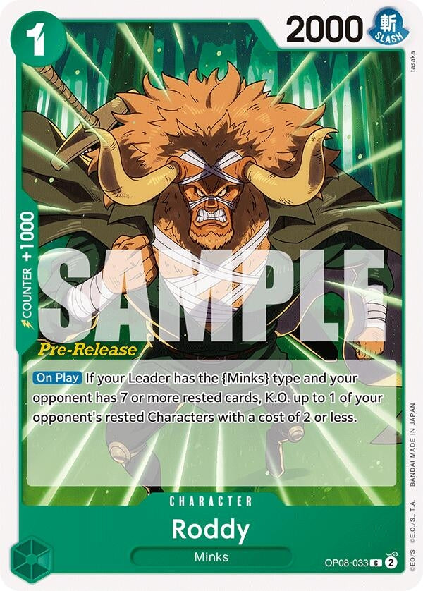 Roddy (8033) (OP08 PRE) - One Piece Card Game Single