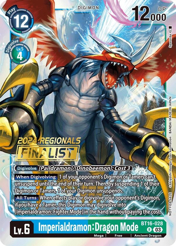 Imperialdramon: Dragon Mode (2024 Regionals Finalist) (16028) [BT16] - Digimon Card Game Single