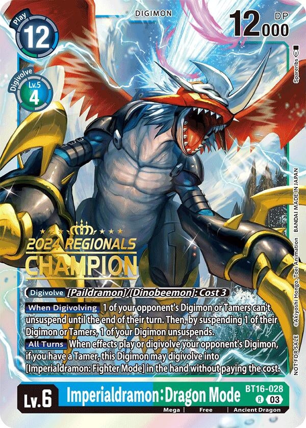 Imperialdramon: Dragon Mode (2024 Regionals Champion) (16028) [BT16] - Digimon Card Game Single