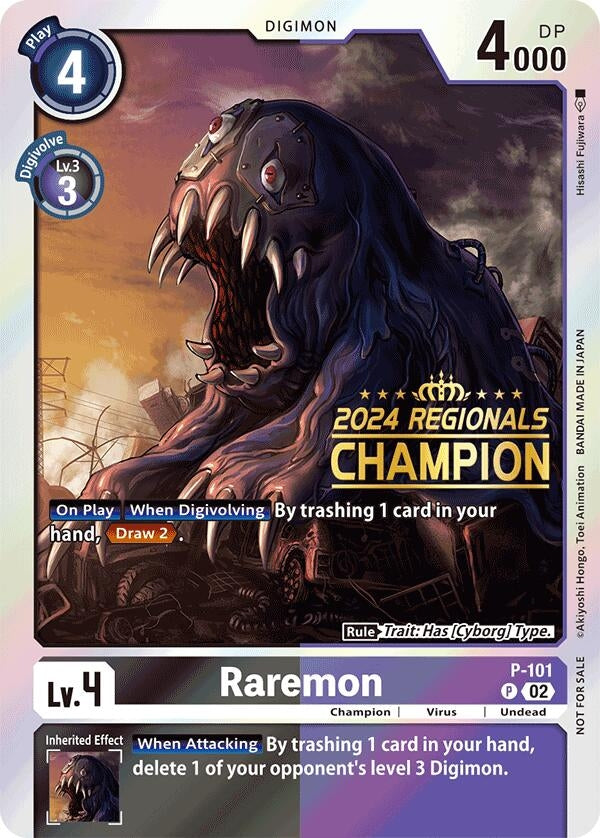 Raremon - P-101 (2024 Regionals Champion) (101) [D-PR] - Digimon Card Game Single
