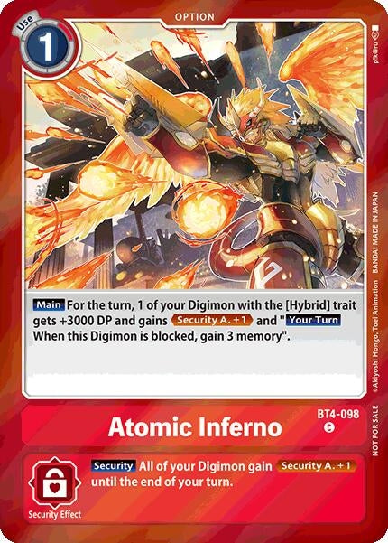 Atomic Inferno (Event Pack 7) (4098) [BT04] - Digimon Card Game Single
