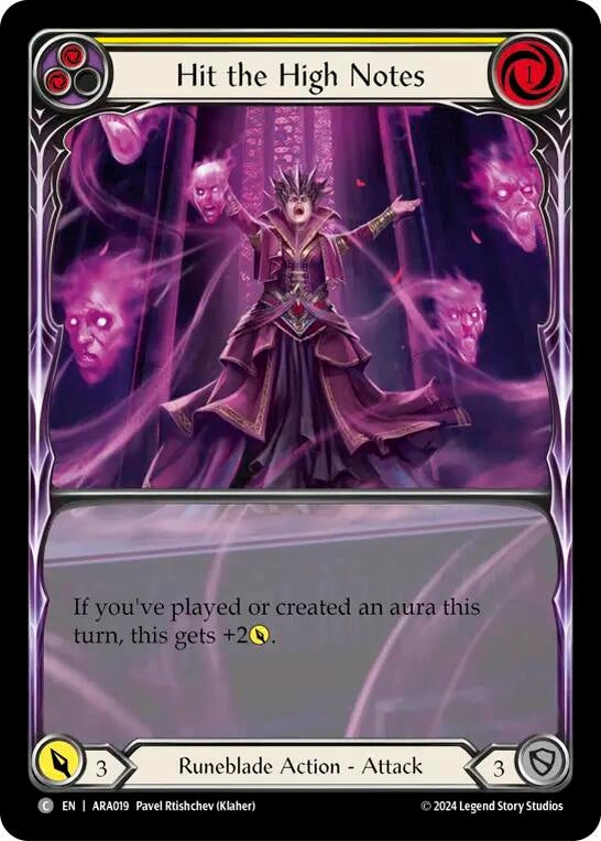 Hit the High Notes (Yellow) (19) [ARA] - Flesh and Blood TCG Single