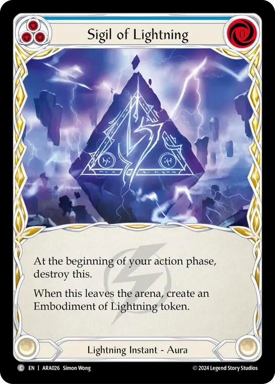Sigil of Lightning (26) [ARA] - Flesh and Blood TCG Single