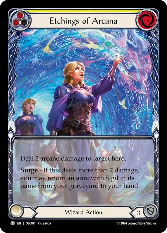 Etchings of Arcana (Yellow) (21) [OSC] - Flesh and Blood TCG Single