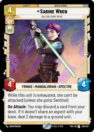 Sabine Wren - You Can Count On Me (195) (TOR) - Star Wars: Unlimited Single