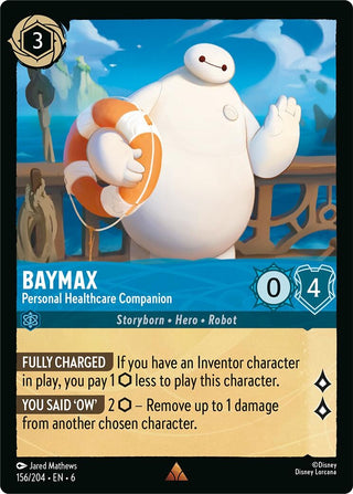 Baymax - Personal Healthcare Companion (156) (6) - Disney Lorcana Single