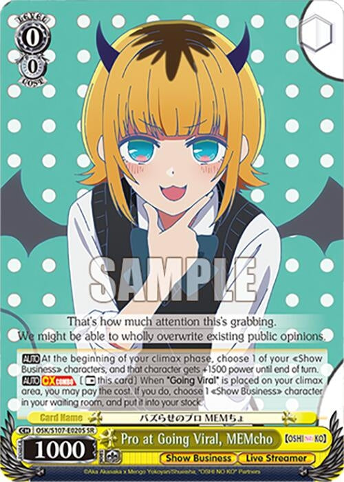 Pro at Going Viral MEMcho(SR) (107020) [OSK] - Weiss Schwarz Single