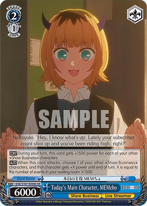 Today’s Main Character MEMcho(SR) (107094) [OSK] - Weiss Schwarz Single