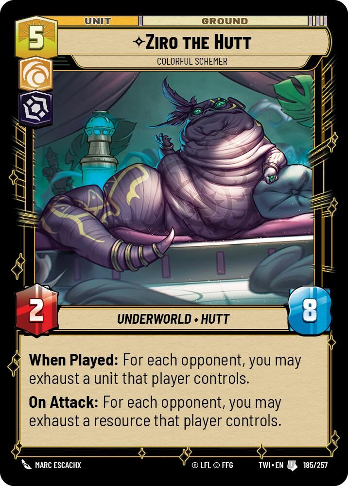 Ziro the Hutt - Colorful Schemer (185) (TOR) - Star Wars: Unlimited Single