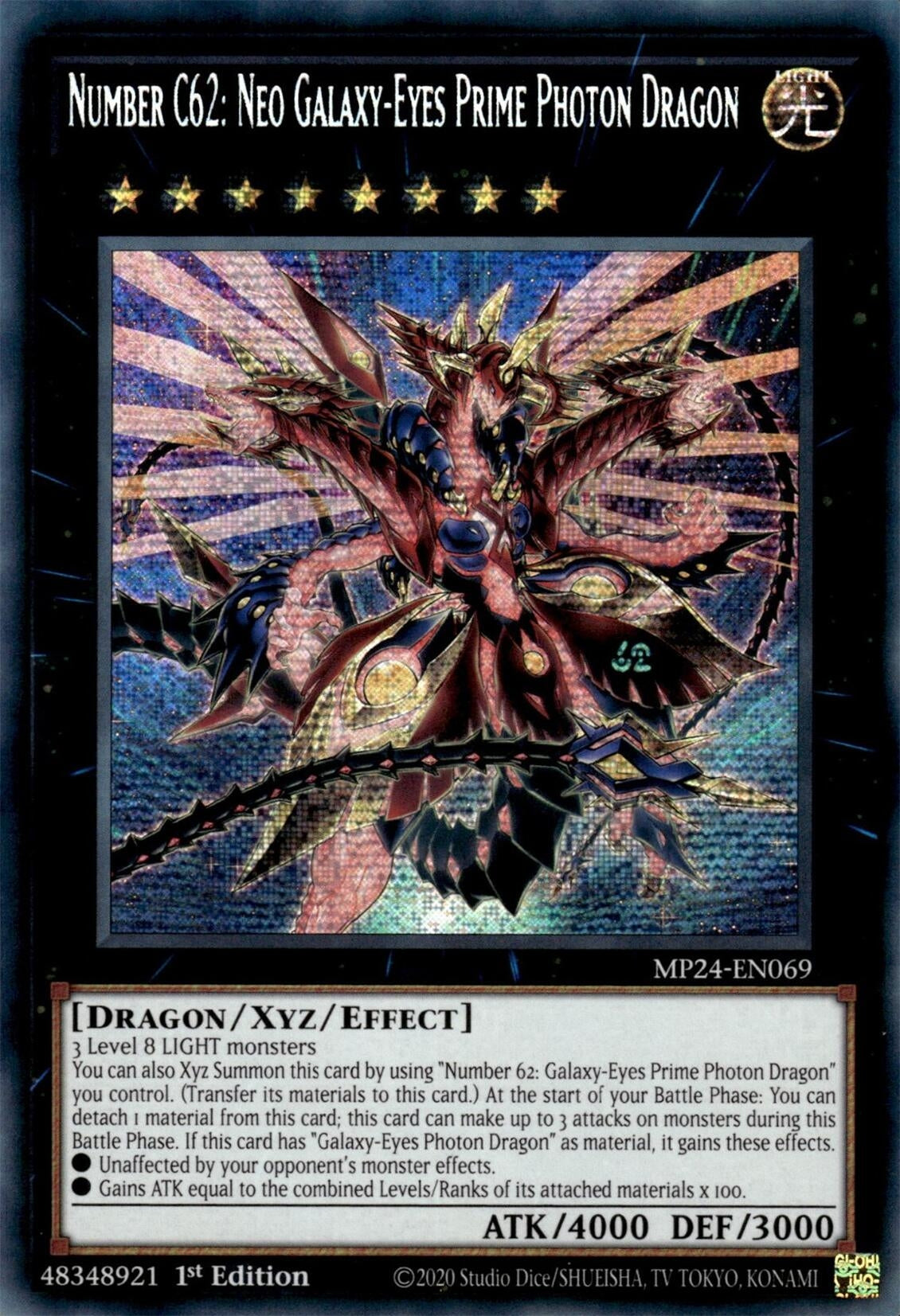 Number C62: Neo Galaxy-Eyes Prime Photon Dragon (24069) - YuGiOh Single