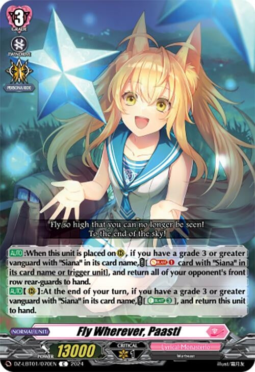 Fly Wherever Paasti (1070) [DZ-LBT01] - Cardfight Vanguard Single