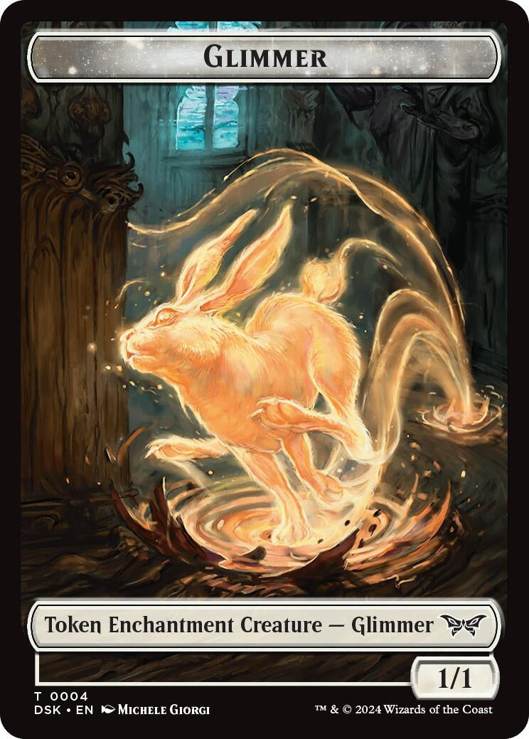 Glimmer // Manifest Double-Sided Token (4) [DSK] - MTG Single