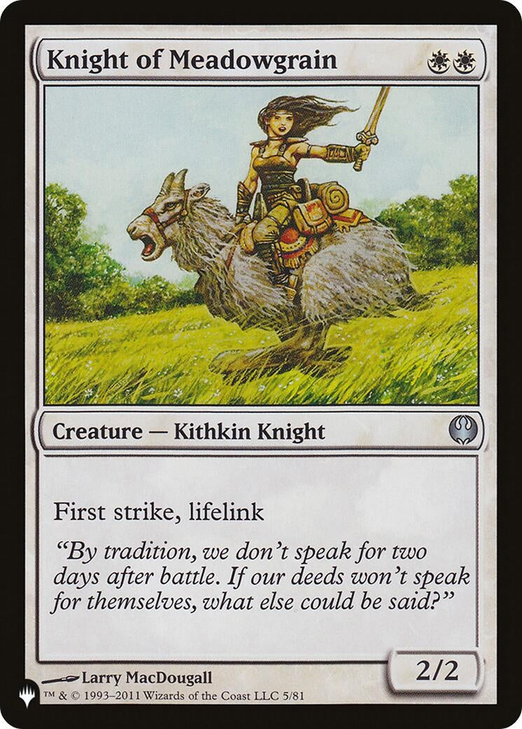 Knight of Meadowgrain (5) [LIST] - MTG Single