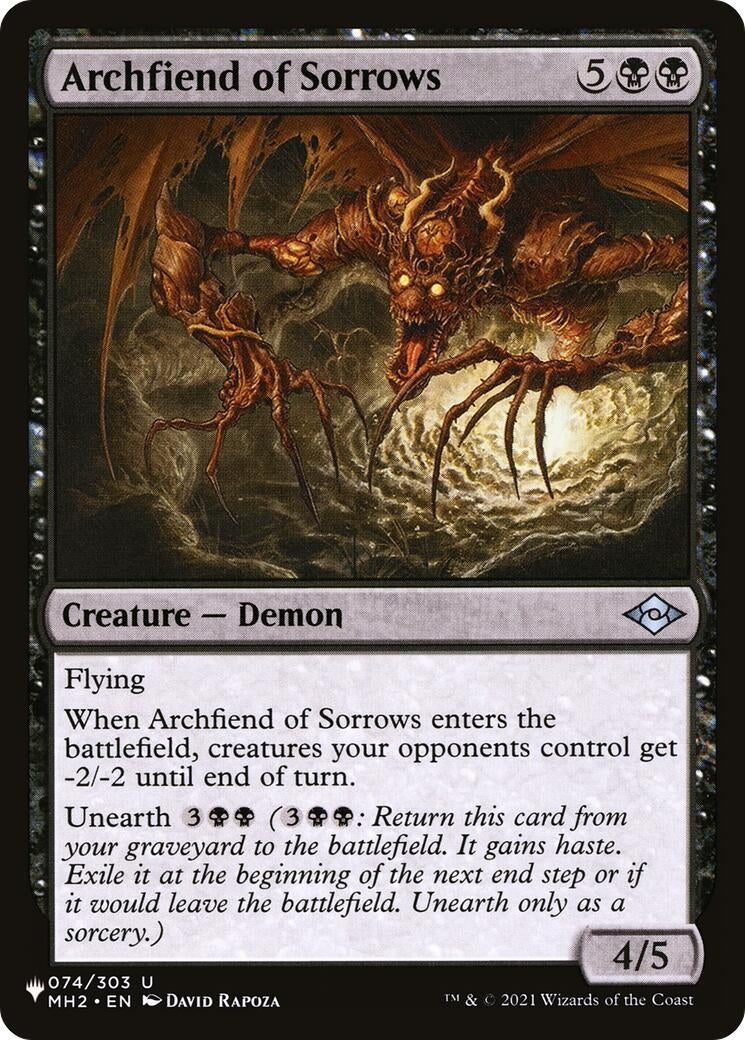 Archfiend of Sorrows (74) [LIST] - MTG Single