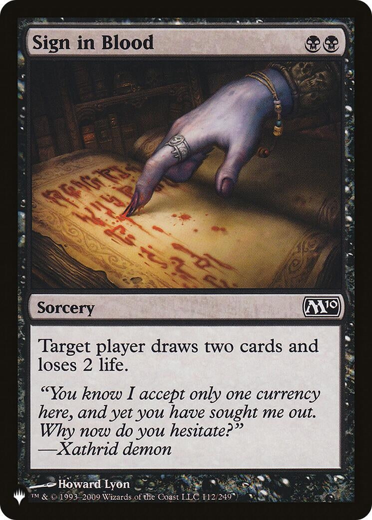 Sign in Blood (M10) (112) [LIST] - MTG Single