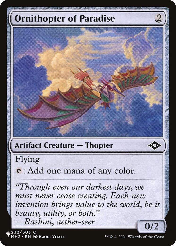 Ornithopter of Paradise (232) [LIST] - MTG Single