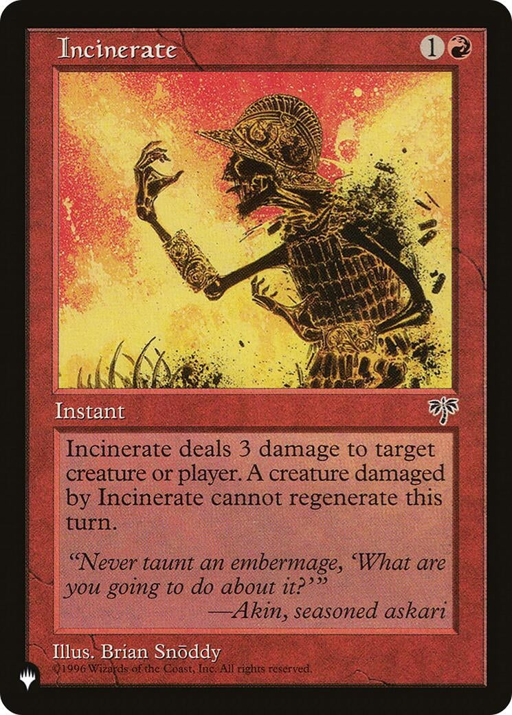 Incinerate [LIST] - MTG Single