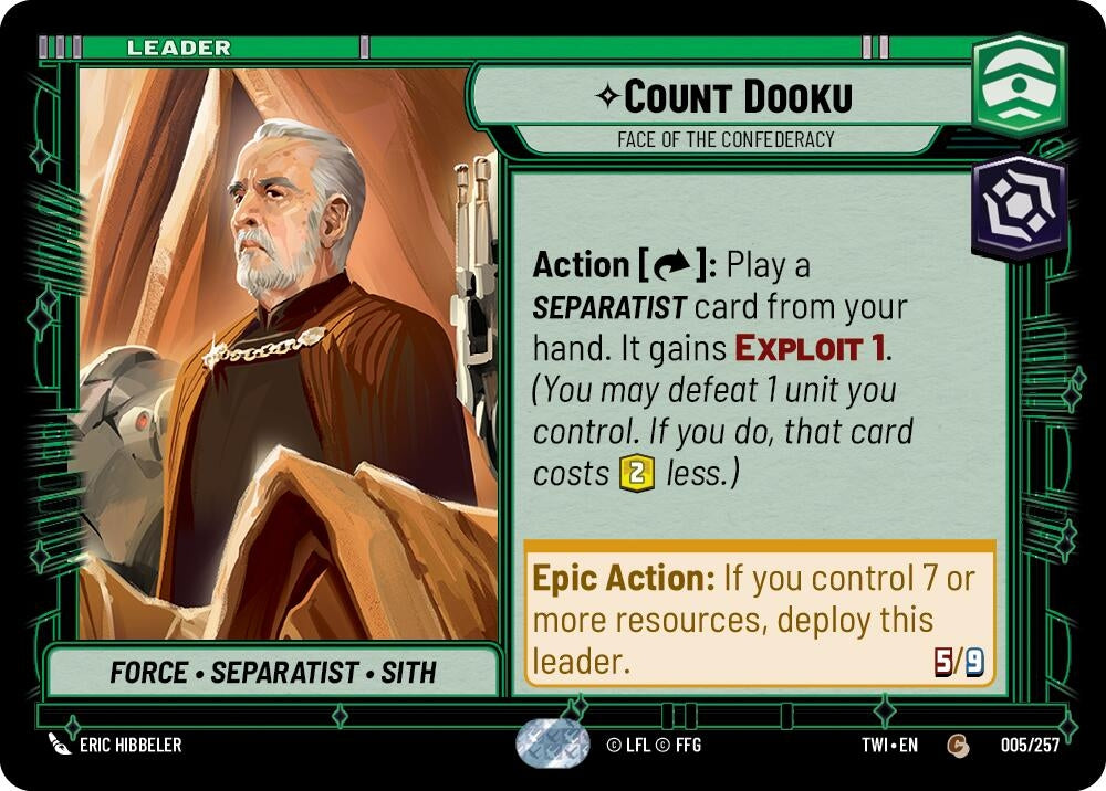 Count Dooku - Face of the Confederacy (5) (TOR) - Star Wars: Unlimited Single