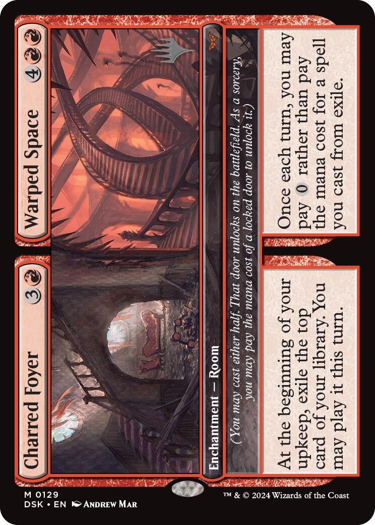 Charred Foyer // Warped Space (129) [PPDSK] - MTG Single