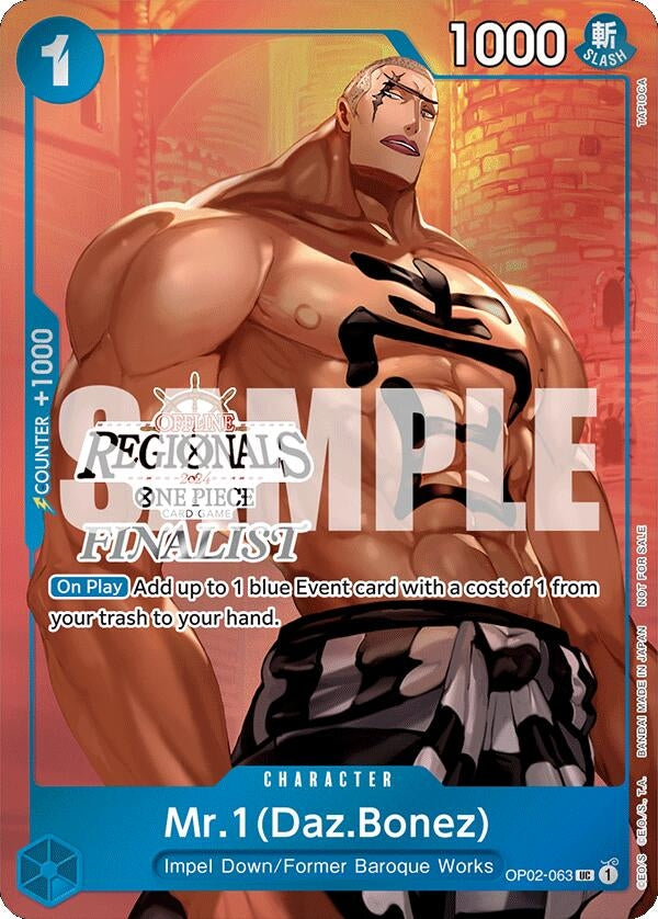 Mr.1 (Daz.Bonez) (Offline Regional 2024 Vol. 3) [Finalist] (2063) (OP-PR) - One Piece Card Game Single