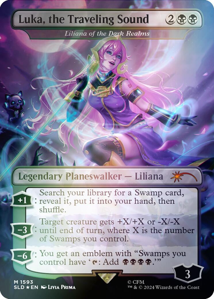 Luka the Traveling Sound - Liliana of the Dark Realms (Rainbow Foil) (1593) [SLD] - MTG Single