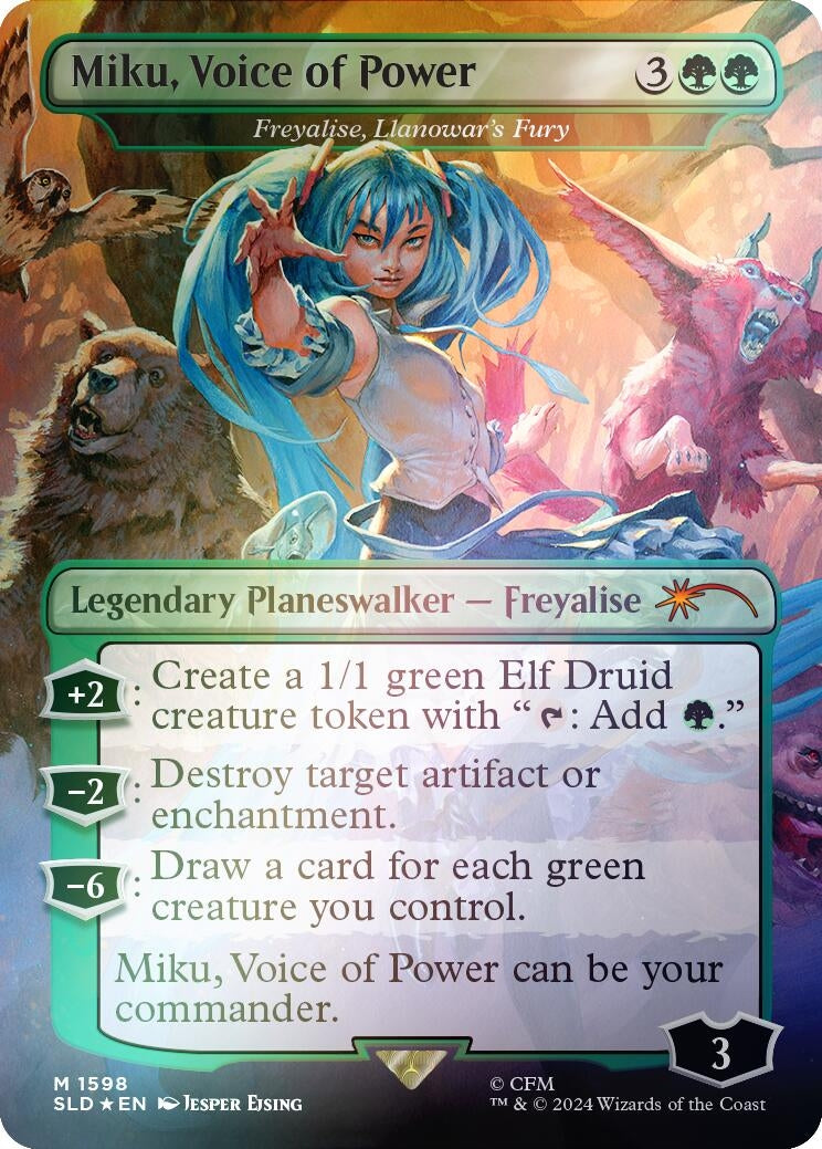 Miku Voice of Power - Freyalise Llanowar’s Fury (Rainbow Foil) (1598) [SLD] - MTG Single