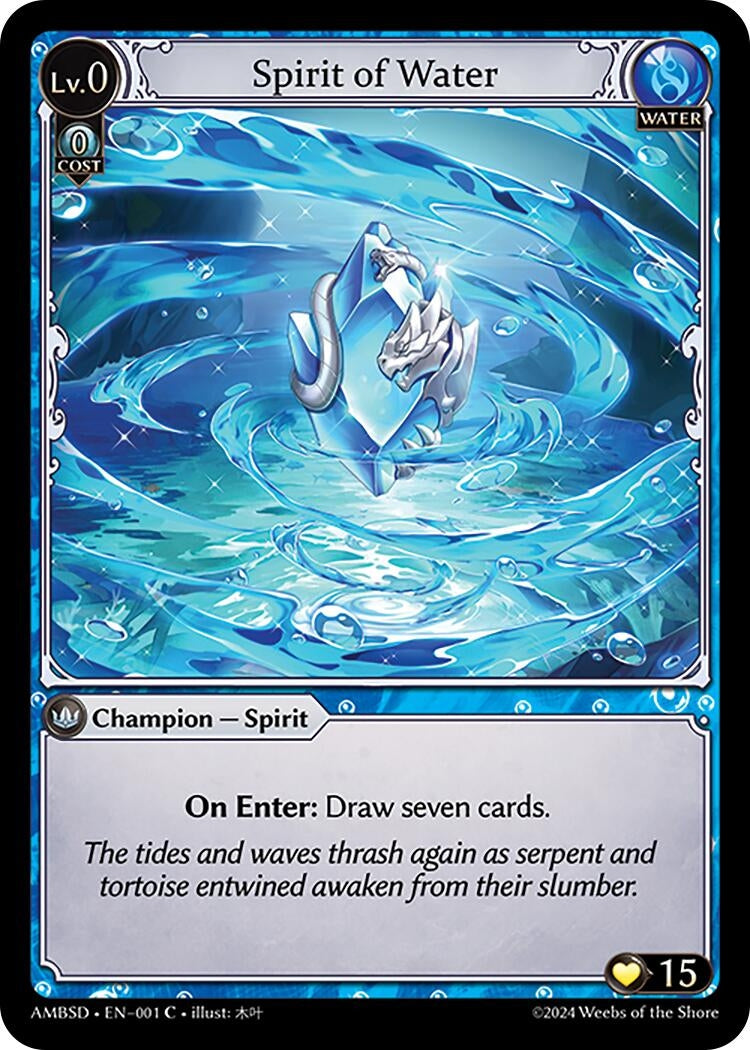 Image for Spirit of Water (001) (Mortal Ambition Starter Decks) - Grand Archive TCG