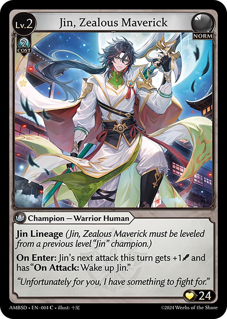 Image for Jin, Zealous Maverick (004) (Mortal Ambition Starter Decks) - Grand Archive TCG