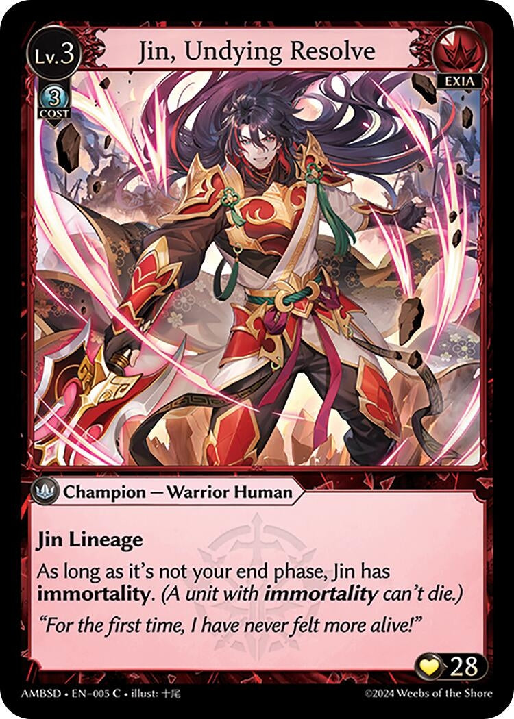 Image for Jin, Undying Resolve (005) (Mortal Ambition Starter Decks) - Grand Archive TCG