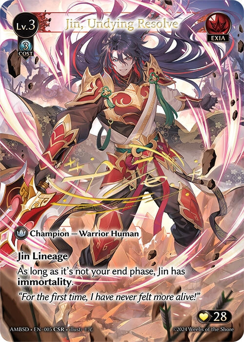 Image for Jin, Undying Resolve (CSR) (005) (Mortal Ambition Starter Decks) - Grand Archive TCG