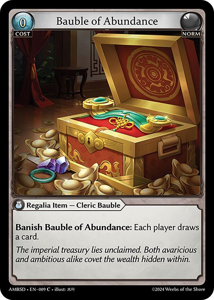 Image for Bauble of Abundance (009) (Mortal Ambition Starter Decks) - Grand Archive TCG