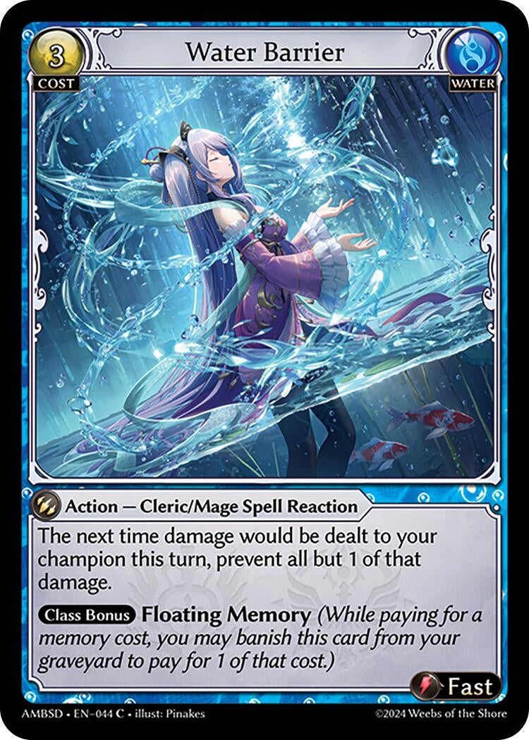 Image for Water Barrier (044) (Mortal Ambition Starter Decks) - Grand Archive TCG