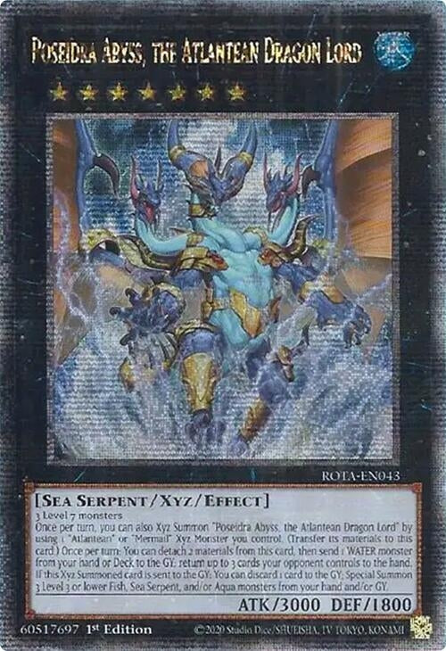 Poseidra Abyss the Atlantean Dragon Lord (Quarter Century Secret Rare) (43) (ROTA) - YuGiOh Single